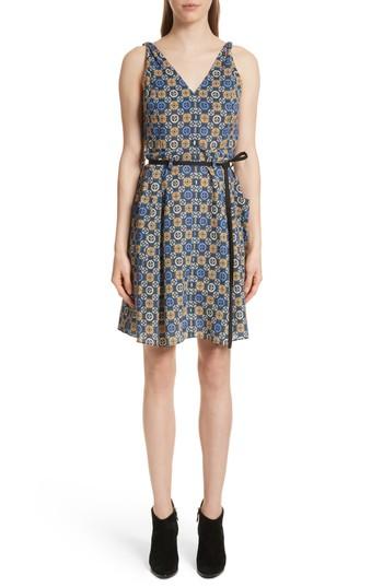 Women's Derek Lam 10 Crosby Tile Pattern Cotton Dress - Blue