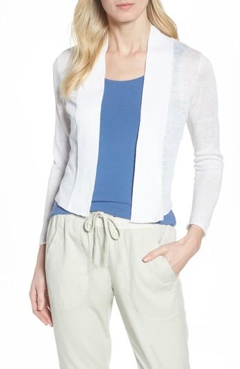 Petite Women's Nic + Zoe Daybreak Open Front Cardigan, Size P - White