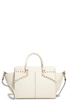 Valentino Garavani Twinkle Studs Double Handle Leather Bag - Ivory