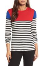 Women's Halogen Colorblock Stripe Sweater - Red