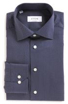 Men's Eton Contemporary Fit Dot Dress Shirt - Blue