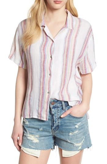 Women's Rails Zuma Stripe Linen Blend Top - Red
