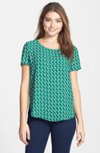 Women's Pleione Pleat Back Woven Print Top