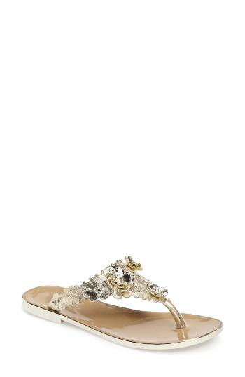 Women's Badgley Mischka Bali Jelly Flip Flop M - Metallic
