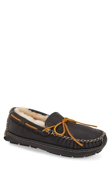 Men's Minnetonka Genuine Shearling Leather Slipper