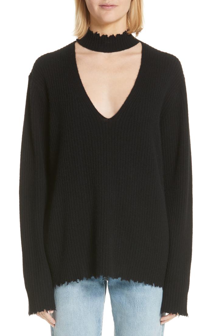 Women's Chloe Scallop Detail Wool Sweater