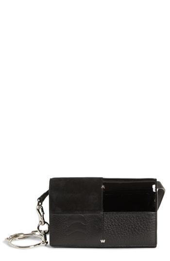 Women's Alexander Wang Biker Patchwork Leather Wallet On A Chain - Black