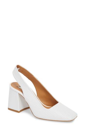 Women's Topshop Gainor Block Heel Slingback Pump .5us / 37eu - White