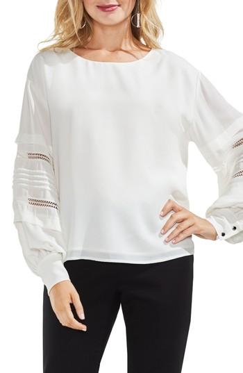 Women's Vince Camuto Pintuck Sleeve Blouse - White