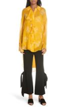 Women's Cinq A Sept Eden Rosalie High/low Silk Blouse, Size - Yellow