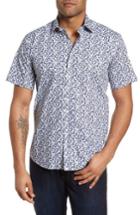 Men's Jared Lang Slim Fit Feather Print Sport Shirt, Size - None