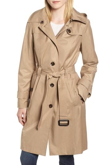 Women's London Fog Knee Length Trench Coat - Beige