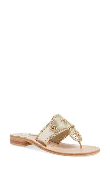 Women's Jack Rogers Whipstitched Flip Flop .5 M - Metallic