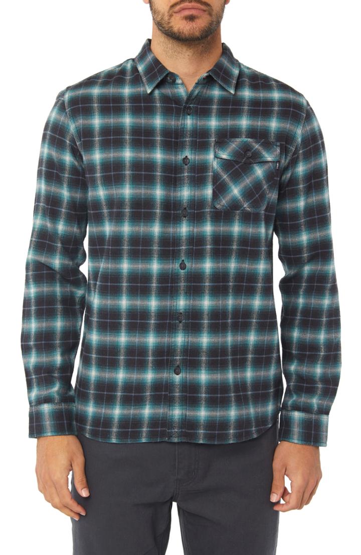 Men's O'neill Graham Shadow Check Flannel Shirt - Blue/green