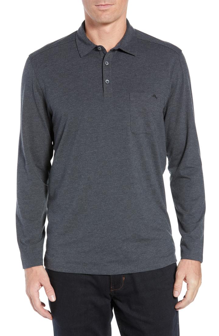 Men's Tommy Bahama Tropicool Sueded Sands Fit Polo, Size X-large - Grey