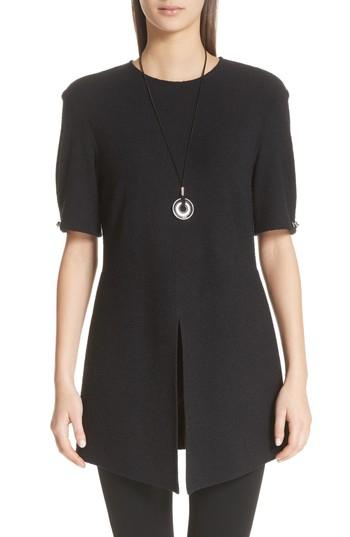 Women's St. John Collection Sophia Boucle Knit Top, Size - Black