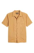 Men's French Connection Slim Fit Solid Sport Shirt, Size - Beige