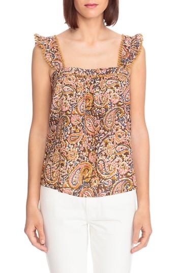 Women's Sezane Abby Print Blouse Us / 34 Fr - Beige