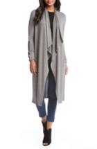 Women's Karen Kane Faux Leather Patch Duster Cardigan