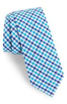 Men's 1901 Robin Diamond Check Skinny Tie, Size - Blue