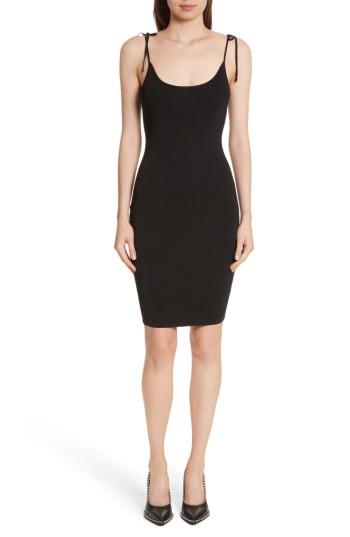 Women's T By Alexander Wang Tie Detail Rib Knit Dress - Black