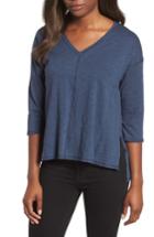 Women's Caslon Off-duty Cotton Three-quarter Sleeve Tee - Blue