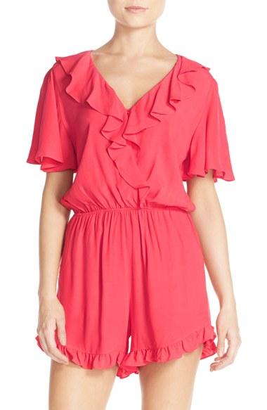 Women's Fraiche By J Crepe Ruffle Romper