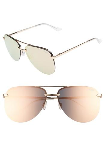 Women's Quay Australia The Playa 64mm Aviator Sunglasses - Rose/ Pink