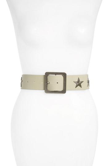 Women's Lovestrength Natural Star Leather Belt - Natural