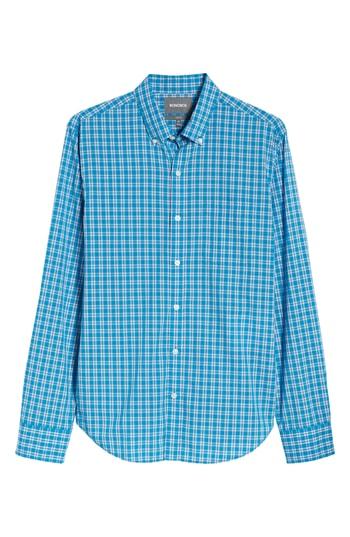 Men's Bonobos Summerweight Slim Fit Check Sport Shirt, Size S - Blue