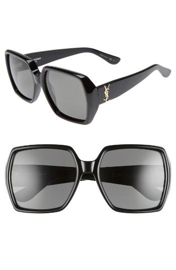 Women's Saint Laurent 58mm Square Sunglasses -