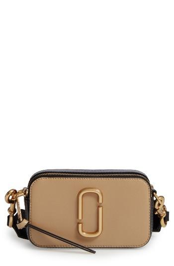 Marc Jacobs Snapshot Leather Crossbody Bag - Beige