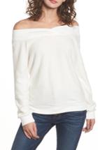 Women's Socialite Off The Shoulder Fleece Top - Ivory