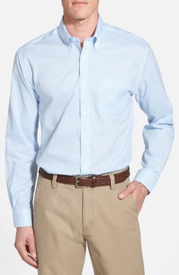 Men's Cutter & Buck Epic Easy Care Classic Fit Wrinkle Free Tattersall Plaid Sport Shirt
