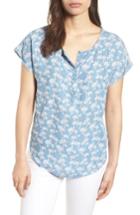 Women's Billy T Flamingo Lace-up Back Popover Top - Blue