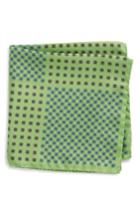 Men's Eton Medallion Silk Pocket Square, Size - Green