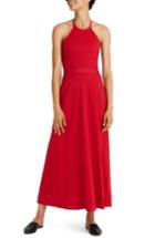 Women's Madewell Halter Tie Back Midi Dress - Red