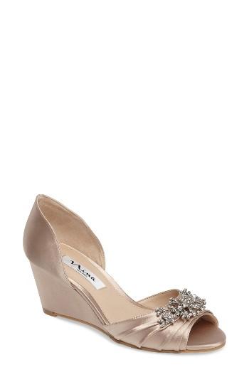 Women's Nina Emiko D'orsay Wedge Pump .5 M - Metallic