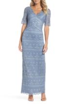 Women's Adrianna Papell Lace Stripe Gown - Blue