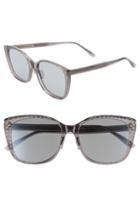 Women's Bottega Veneta 56mm Cat Eye Sunglasses - Grey/ Grey
