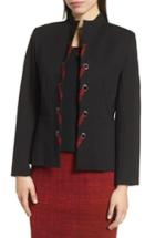 Women's Ming Wang Whipstitch Long Sleeve Jacket - Red