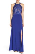 Women's Morgan & Co. Sweetheart Lace Illusion Gown