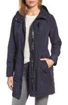 Women's Michael Michael Kors Hooded Drawstring Long Coat - Blue