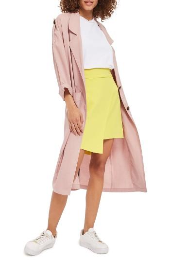 Women's Topshop Duster Coat Us (fits Like 0) - Pink