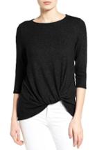 Women's Gibson Twist Front Cozy Fleece Pullover - Black