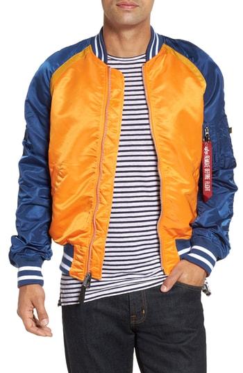 Men's Alpha Industries L-2b Reversible Water Resistant Flight Jacket - Blue