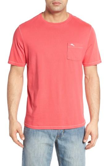 Men's Tommy Bahama 'new Bahama Reef' Island Modern Fit Pima Cotton Pocket T-shirt, Size - Red