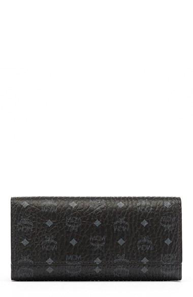 Women's Mcm Visetos Coated Canvas Continental Wallet - Black