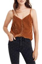 Women's Madewell Button Down Velvet Camisole - Yellow