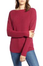 Women's Halogen Twist Back Sweater, Size - Burgundy